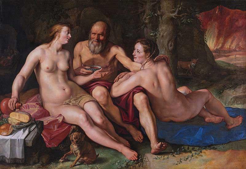 Hendrick Goltzius Lot and his daughters. oil painting picture